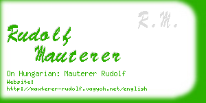 rudolf mauterer business card